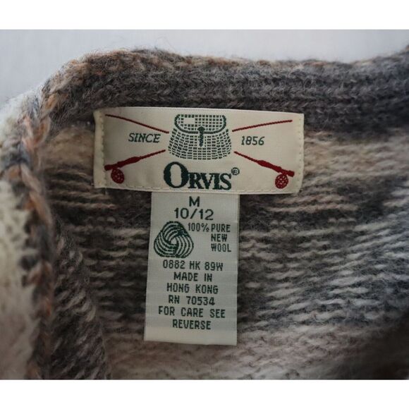 Orvis 0882 HK 89W Women’s Sz M (10/12) 100% Wool Button Front Sweater - Picture 7 of 9
